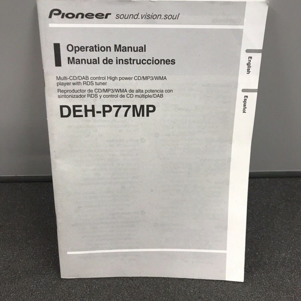 Pioneer Deh-P77mp DehP77mp Car Radio Stereo Genuine Instruction Manual Uk Esp