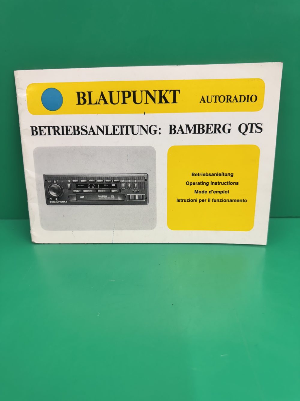 Blaupunkt Bamberg QTS Car Radio Stereo Genuine Instruction Manual