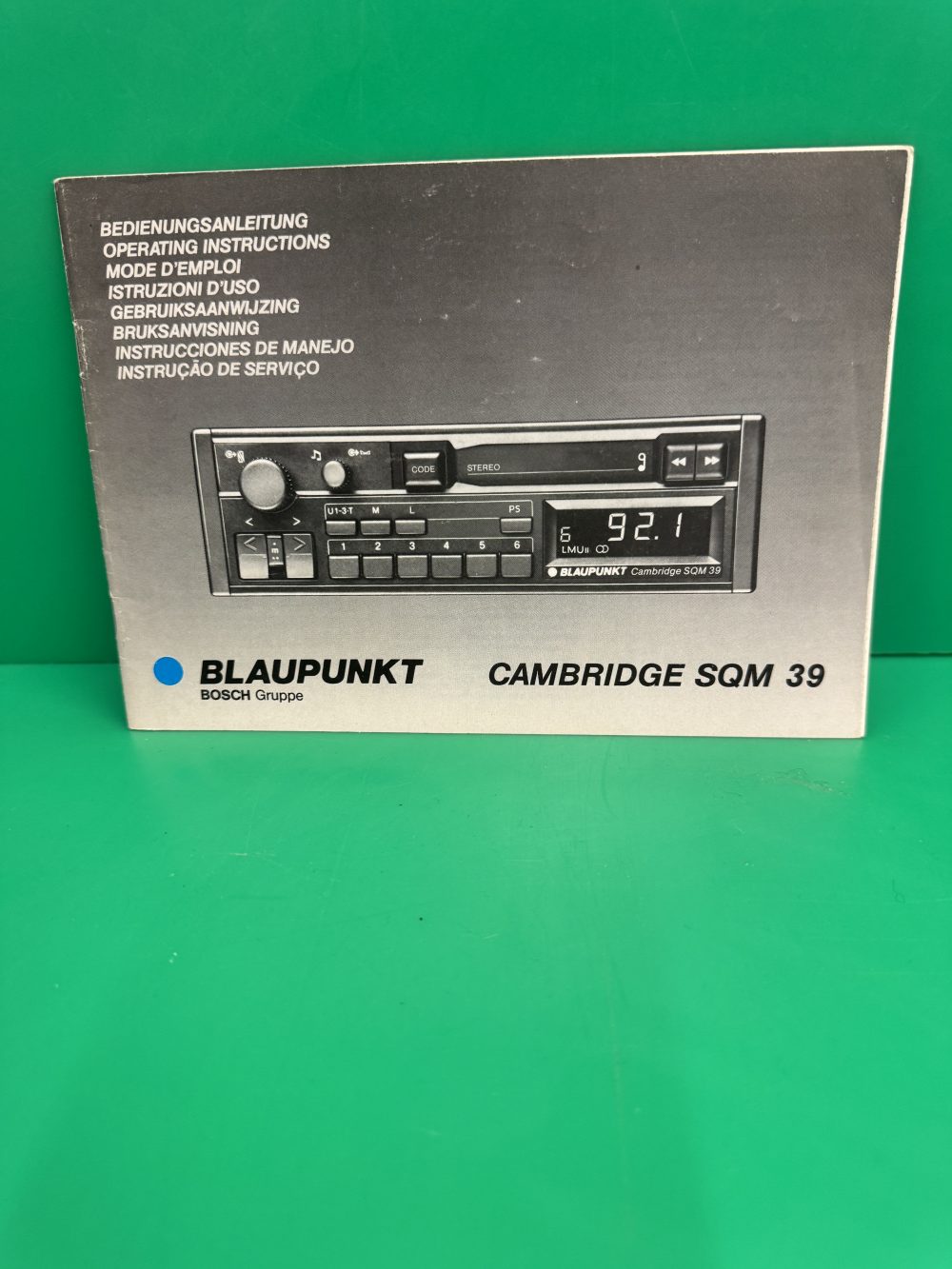 Blaupunkt Cambridge Sqm39 Car Radio Stereo Genuine Instruction Manual