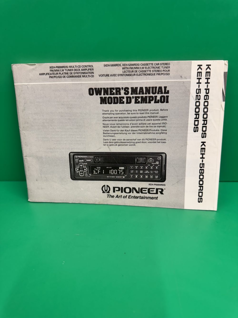 Pioneer Keh-5200rds Keh-5800rds Keh-P6000rds Car Radio Stereo Genuine Instruction Manual