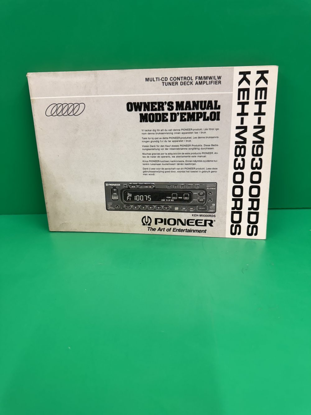 Pioneer Keh-M8300Rds Keh-M9300Rds Car Radio Stereo Genuine Instruction Manual